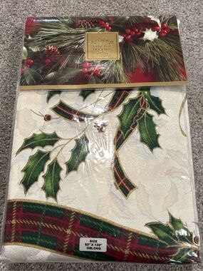 Lenox Christmas For the Holidays Tablecloth Holiday Nouveau Oblong 60x120” NEW